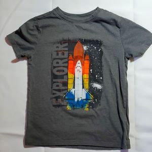 Youth Boys size 6/7 t-shirts. Black one, brand new, the other in great condition